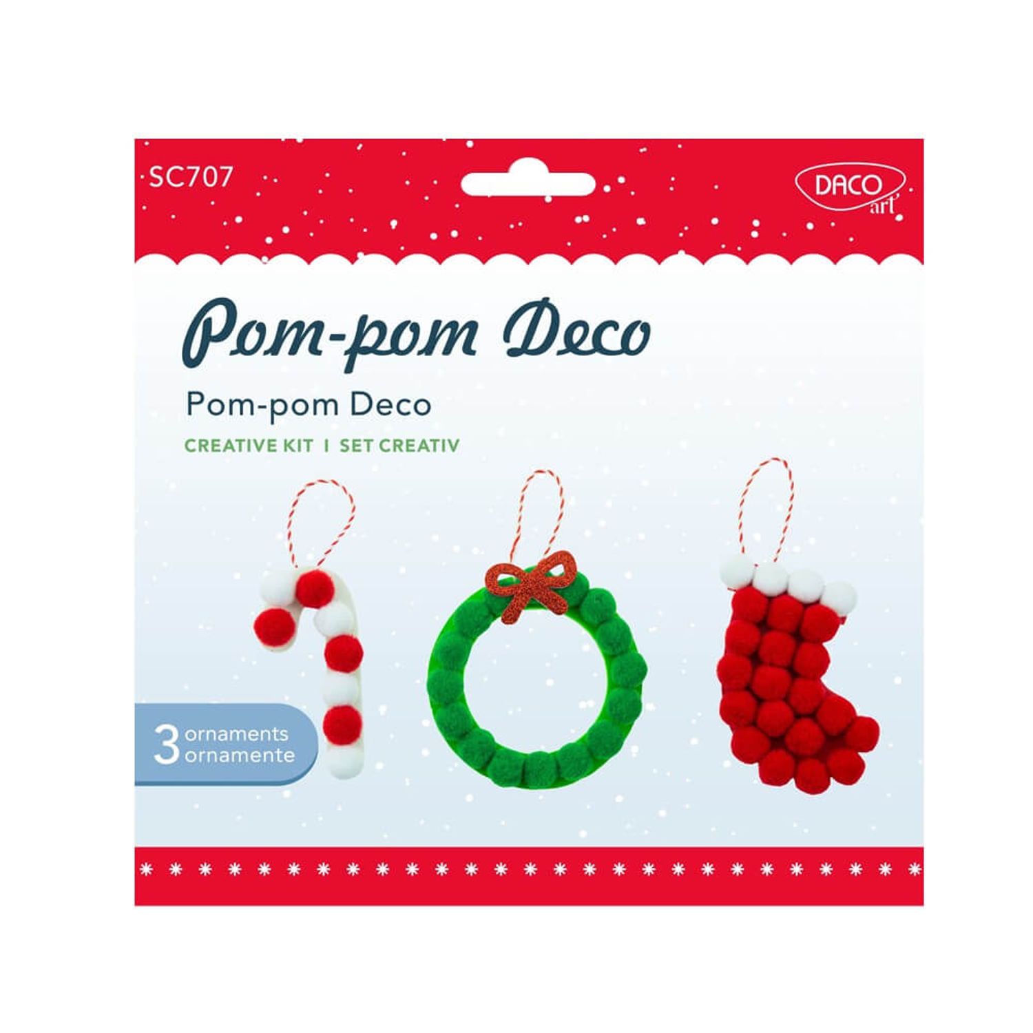 Set Creativ Pom-Pom Daco, Model Craciun fotografia produsului