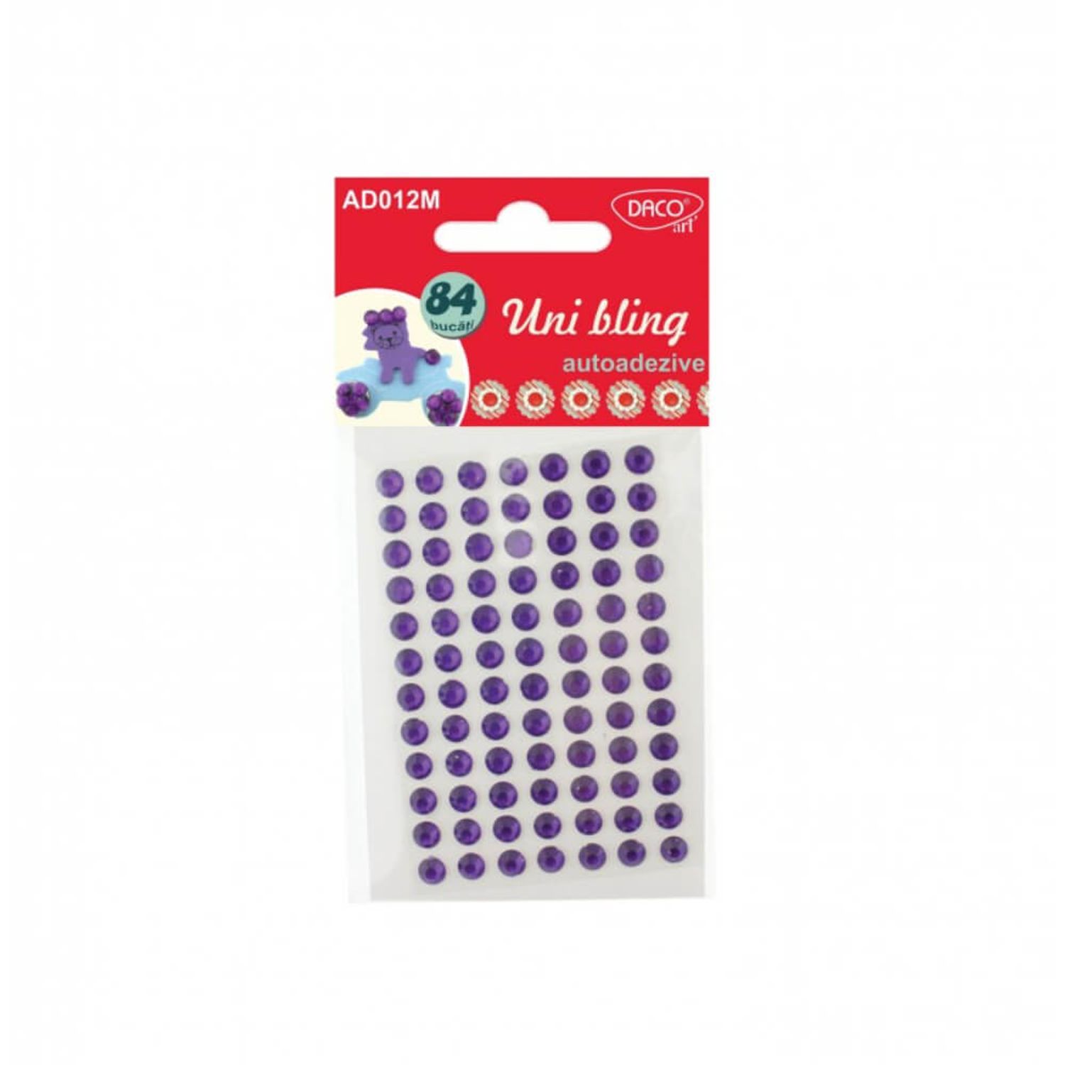 Strasuri Autoadezive Daco Uni Bling 84 Buc/Set, Mov fotografia produsului