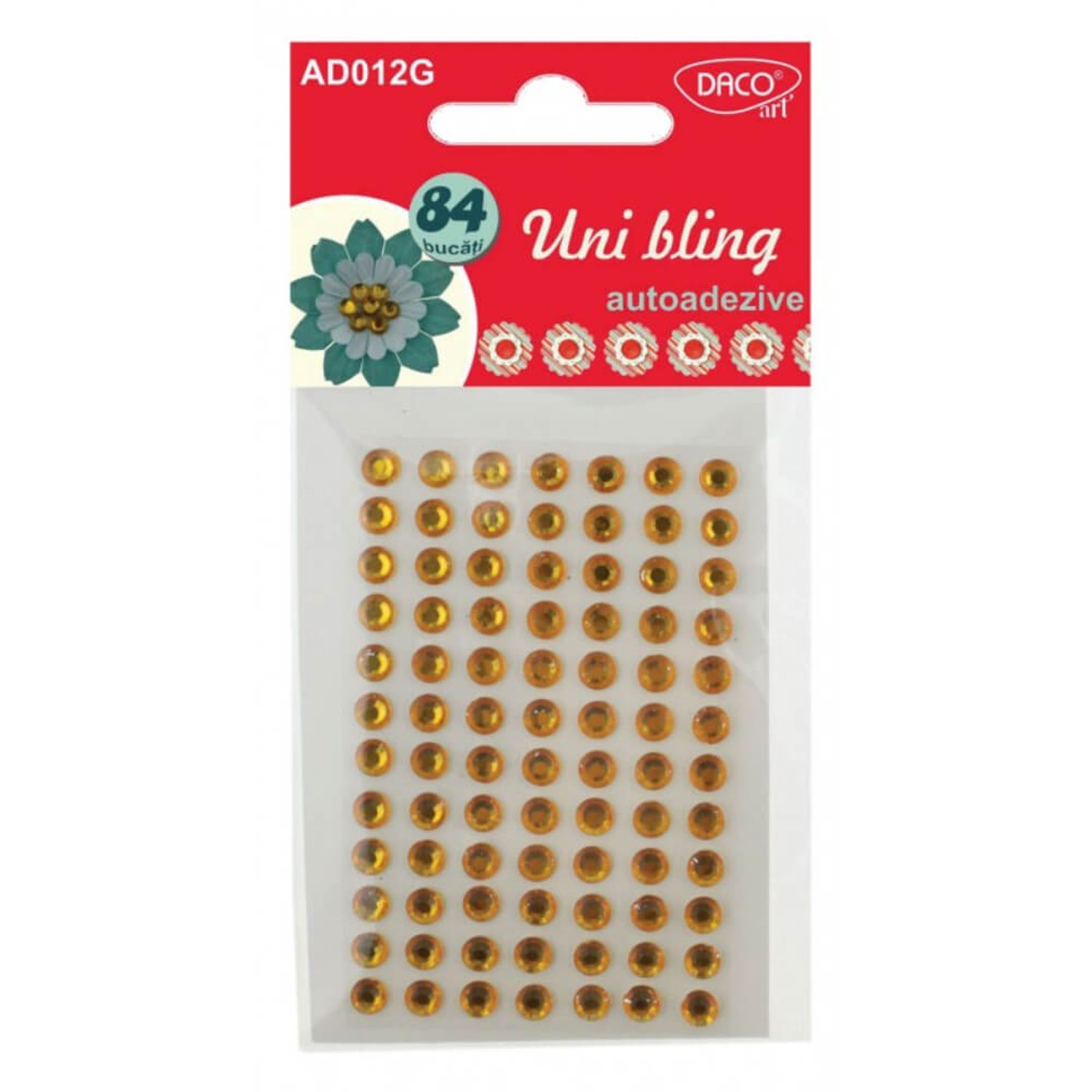 Strasuri Autoadezive Daco Uni Bling 84 Buc/Set, Galbene fotografia produsului