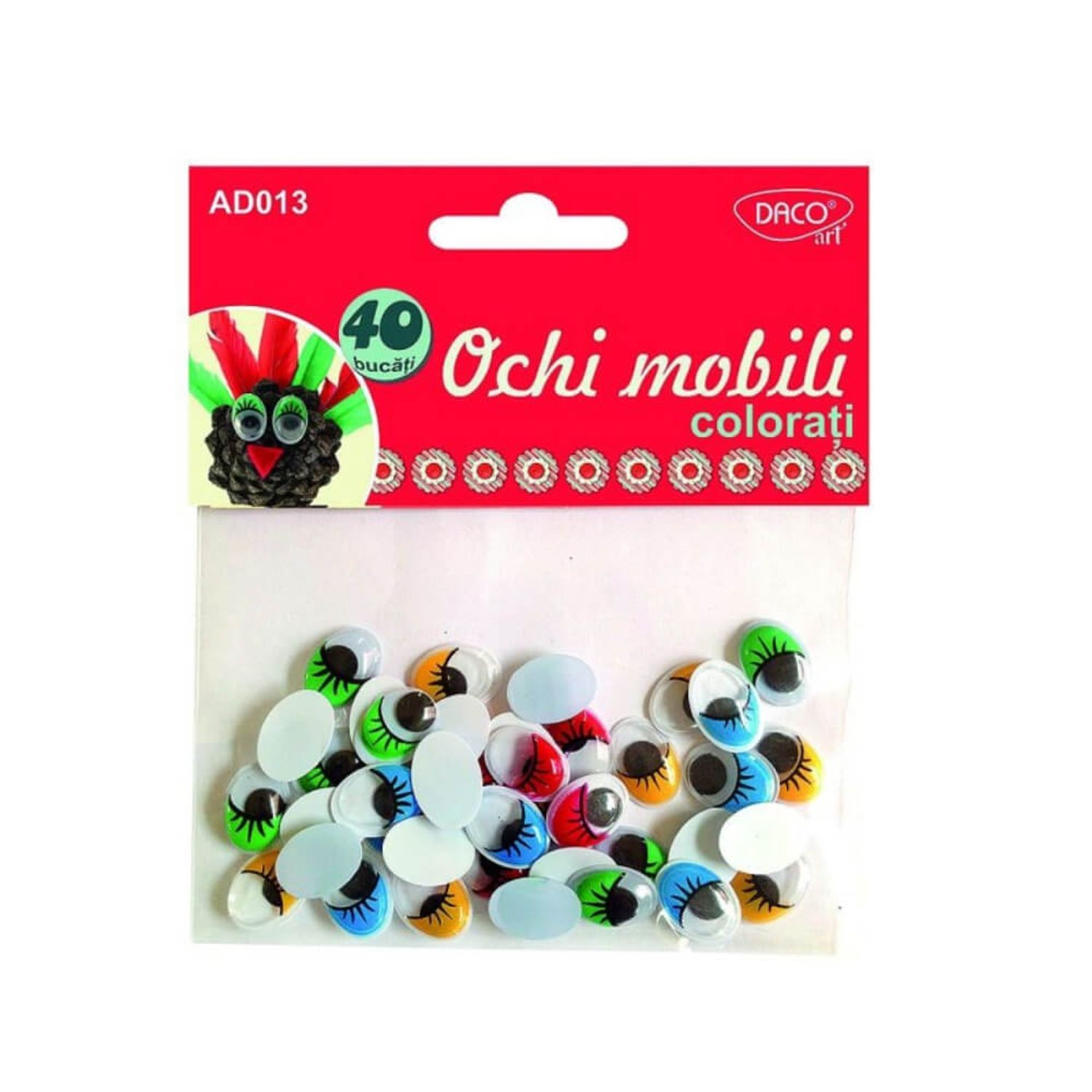 Ochi Mobili Daco Colorati, 40 Buc/Set fotografia produsului