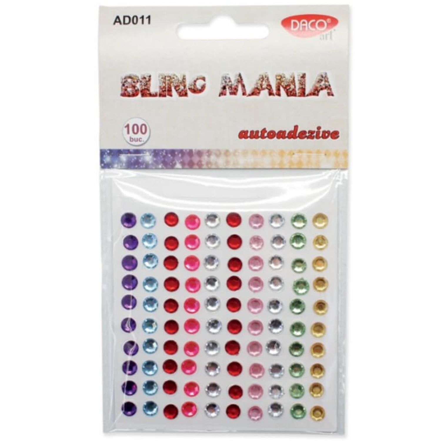 Strasuri Autoadezive Daco Bling-Mania 100 Buc/Set, Multicolor fotografia produsului