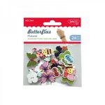 Nasturi Daco Fluturel, 24 Buc/Set, Multicolor fotografia produsului