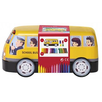 Set 33 Carioci Colorate Faber-Castell Autobuz Connector Cu Clip Prindere, Carioca Pentru Copii