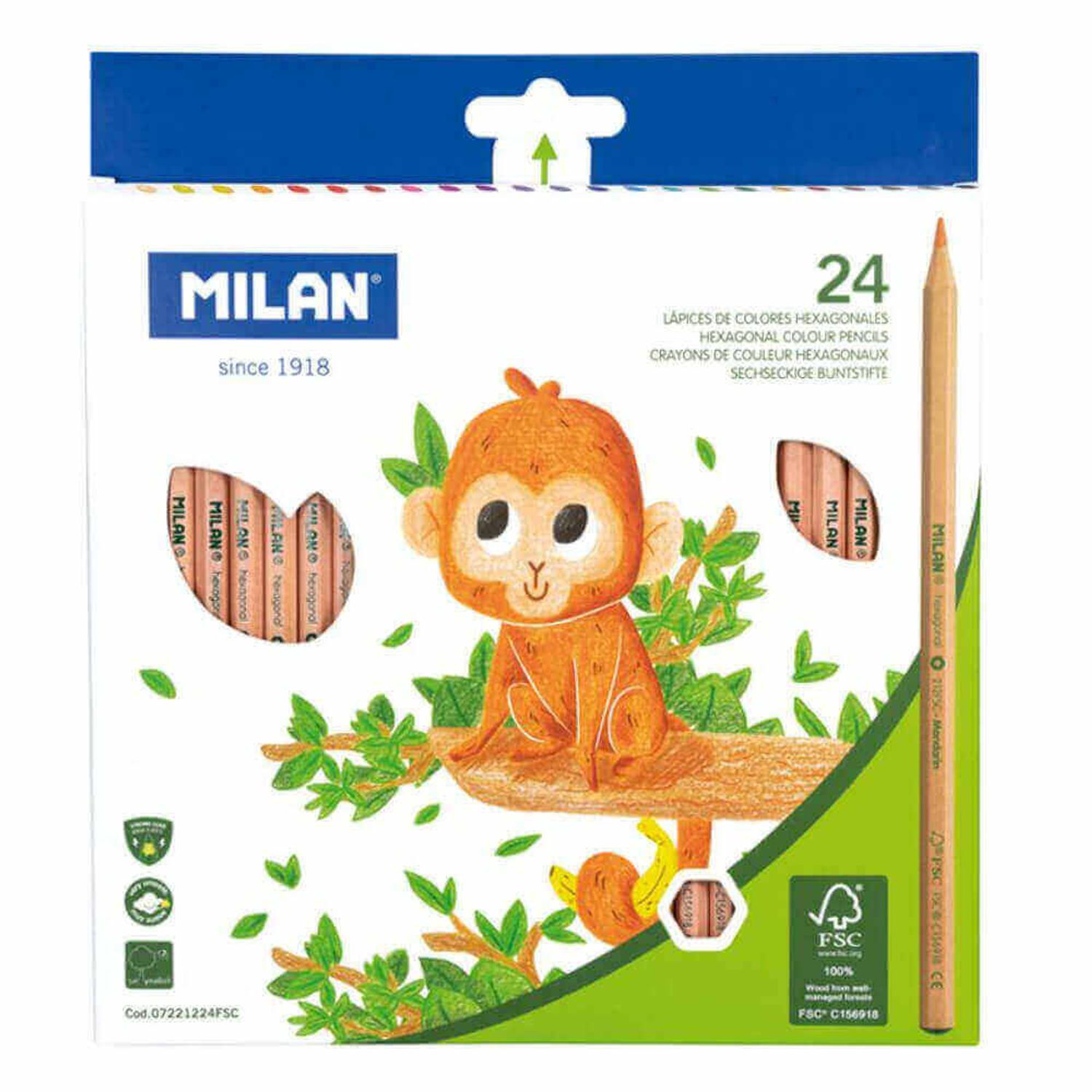 Set 24 Creioane Colorate Milan, Corp Hexagonal fotografia produsului
