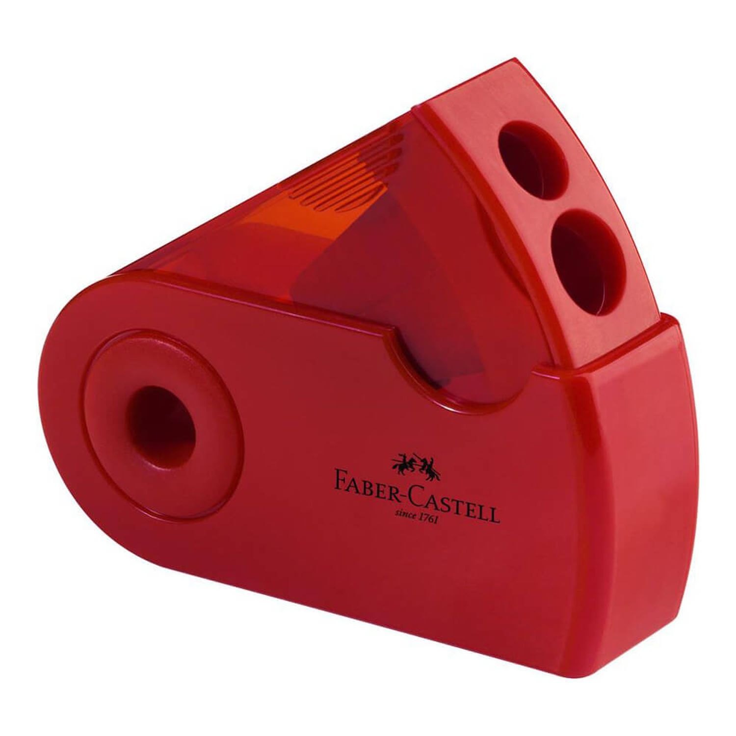 Ascutitoare Dubla cu Container Faber-Castell Sleeve, Rosie fotografia produsului
