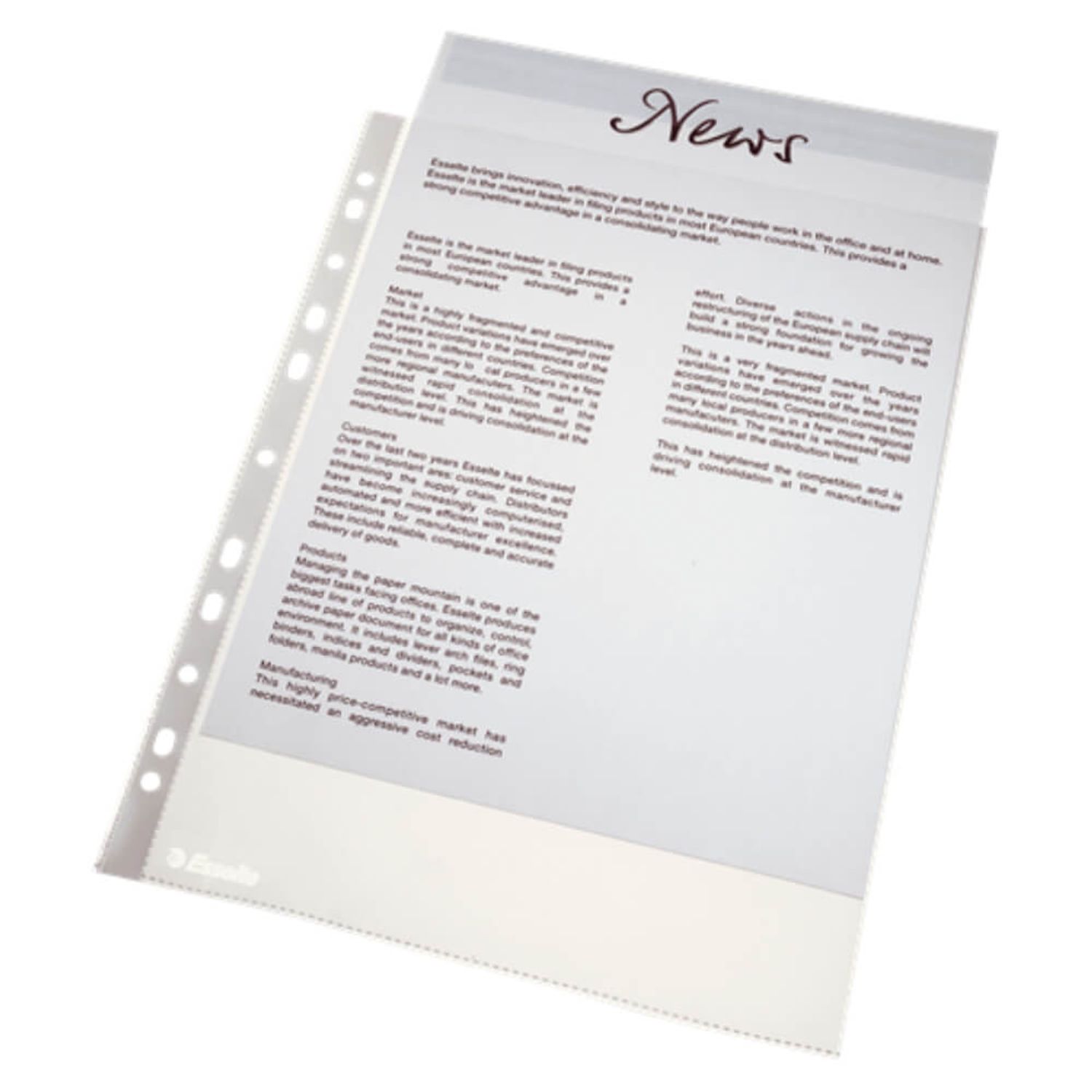 Set 100 Folii Protectie Documente Esselte, A4, 43 Microni fotografia produsului