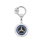 Breloc Mercedes-Benz EQ, Iluminat, Albastru fotografia produsului