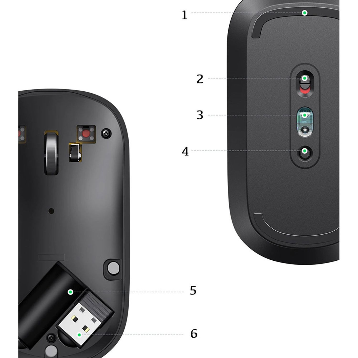 Mouse wireless, dpi 1000-4000, Ugreen, negru, 90372 fotografia produsului View 3 L