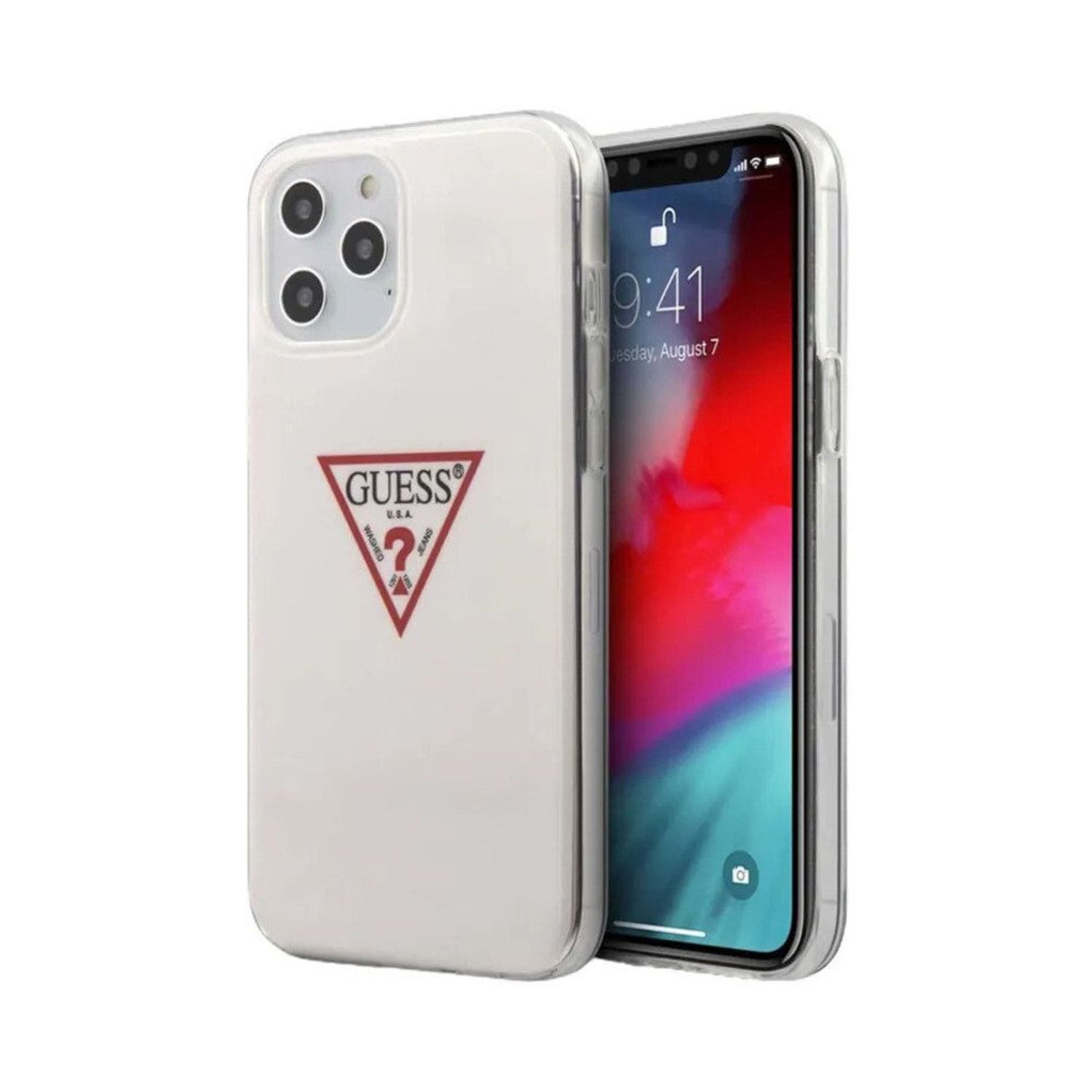 Husa premium Guess pentru Apple iPhone 12/12 Pro Alb fotografia produsului