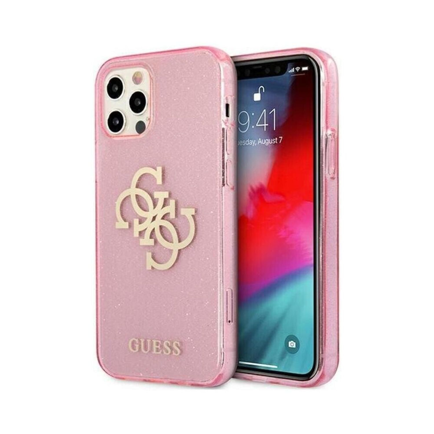 Husa premium Guess pentru Apple iPhone 12/12 Pro Roz fotografia produsului