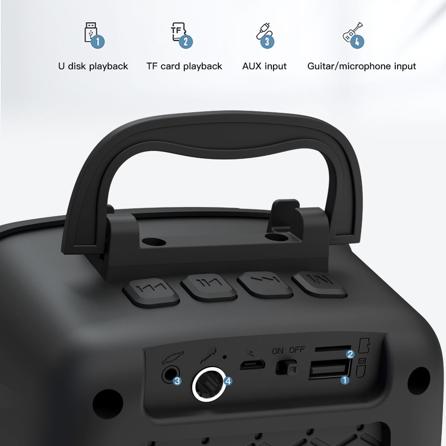Boxa portabila XO, bluetooth XO F29, Negru fotografia produsului View 2 L