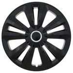 Set 4 capace roti model Terra Black, 16 inch, cu inel cromat fotografia produsului