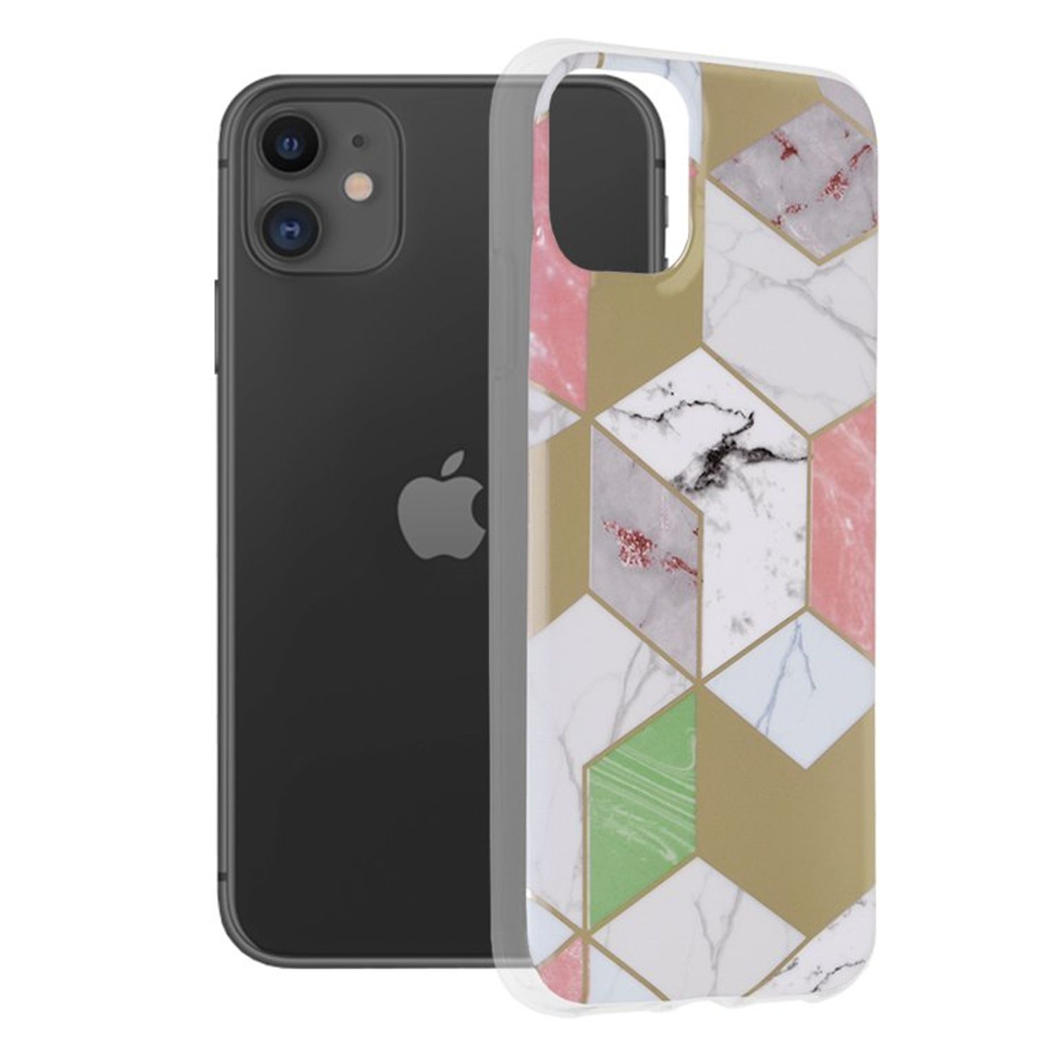 Husa Techsuit - Marble Series pentru iPhone 11 - Purple Hex fotografia produsului