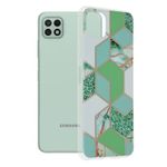 Husa Techsuit - Marble Series pentru Samsung Galaxy A22 5G - Green Hex fotografia produsului