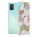 Husa Techsuit - Marble Series pentru Samsung Galaxy A71 - Purple Hex fotografia produsului