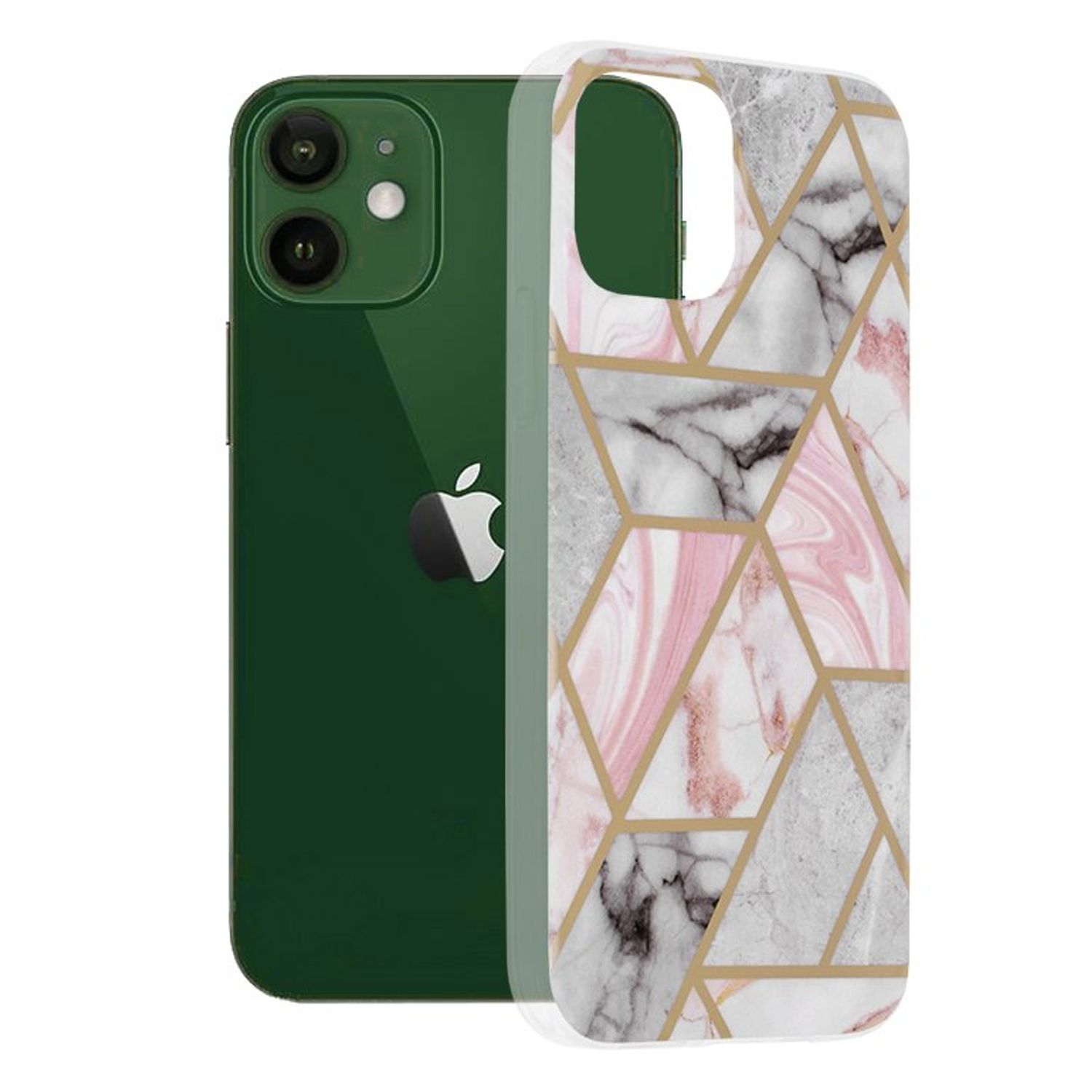 Husa Techsuit - Marble Series pentru iPhone 12 - Pink Hex fotografia produsului