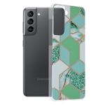 Husa Techsuit - Marble Series pentru Samsung Galaxy S21 - Green Hex fotografia produsului