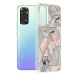 Husa Techsuit - Marble Series pentru Xiaomi Redmi Note 11 / Note 11S - Pink Hex fotografia produsului