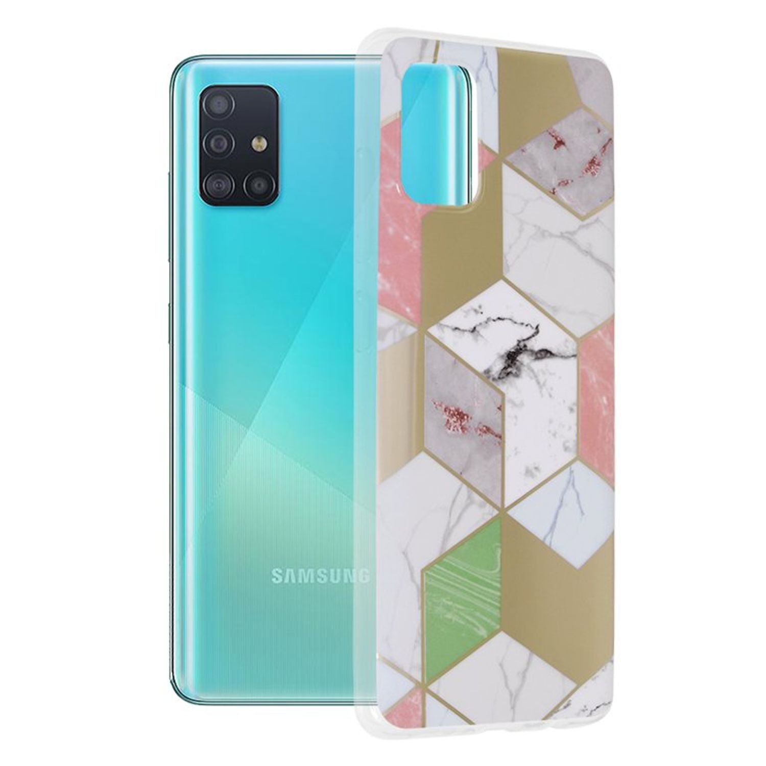 Husa Techsuit - Marble Series pentru Samsung Galaxy A51 - Purple Hex fotografia produsului