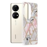 Husa Techsuit - Marble Series pentru Huawei P50 Pro - Pink Hex fotografia produsului