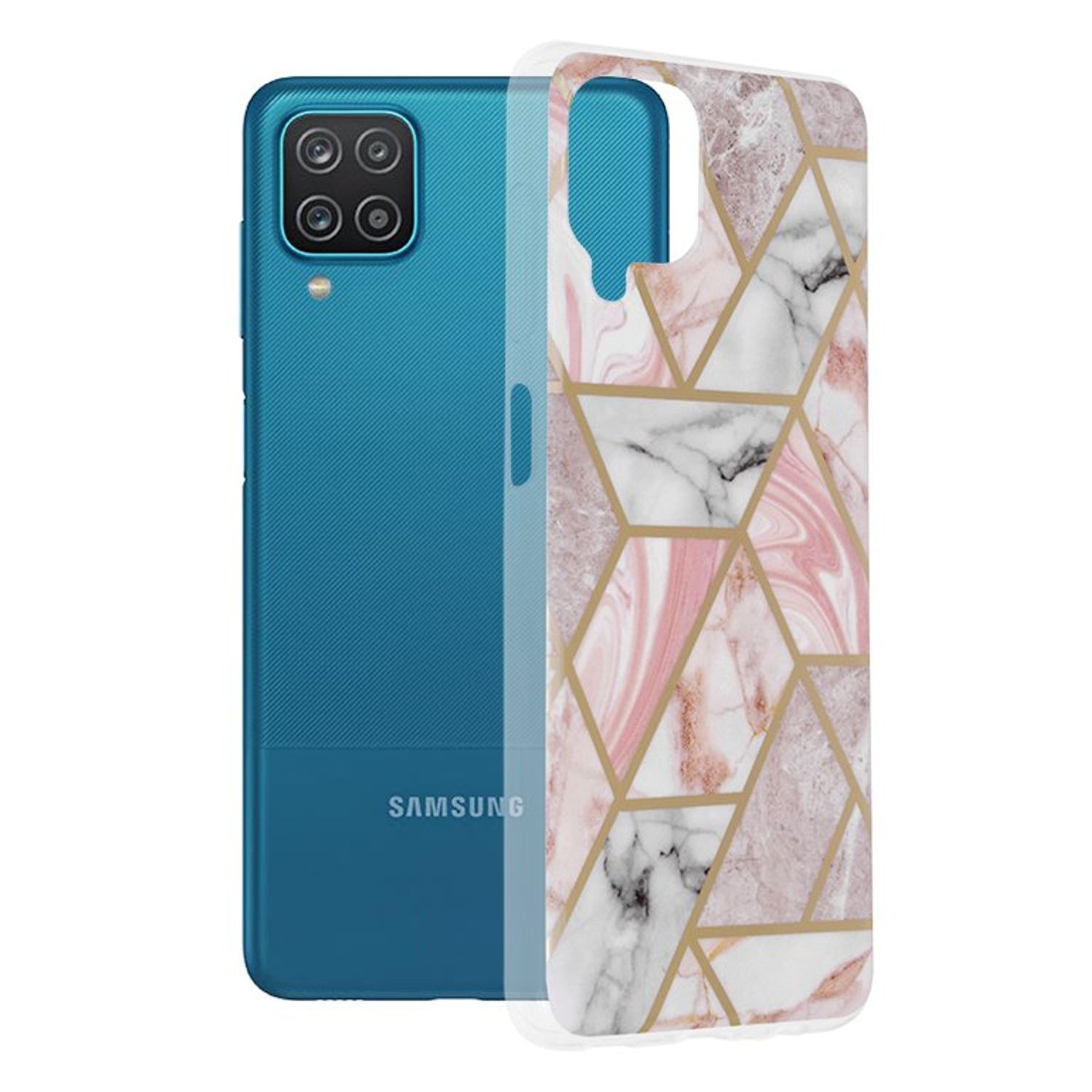 Husa Techsuit - Marble Series pentru Samsung Galaxy A12 - Pink Hex fotografia produsului