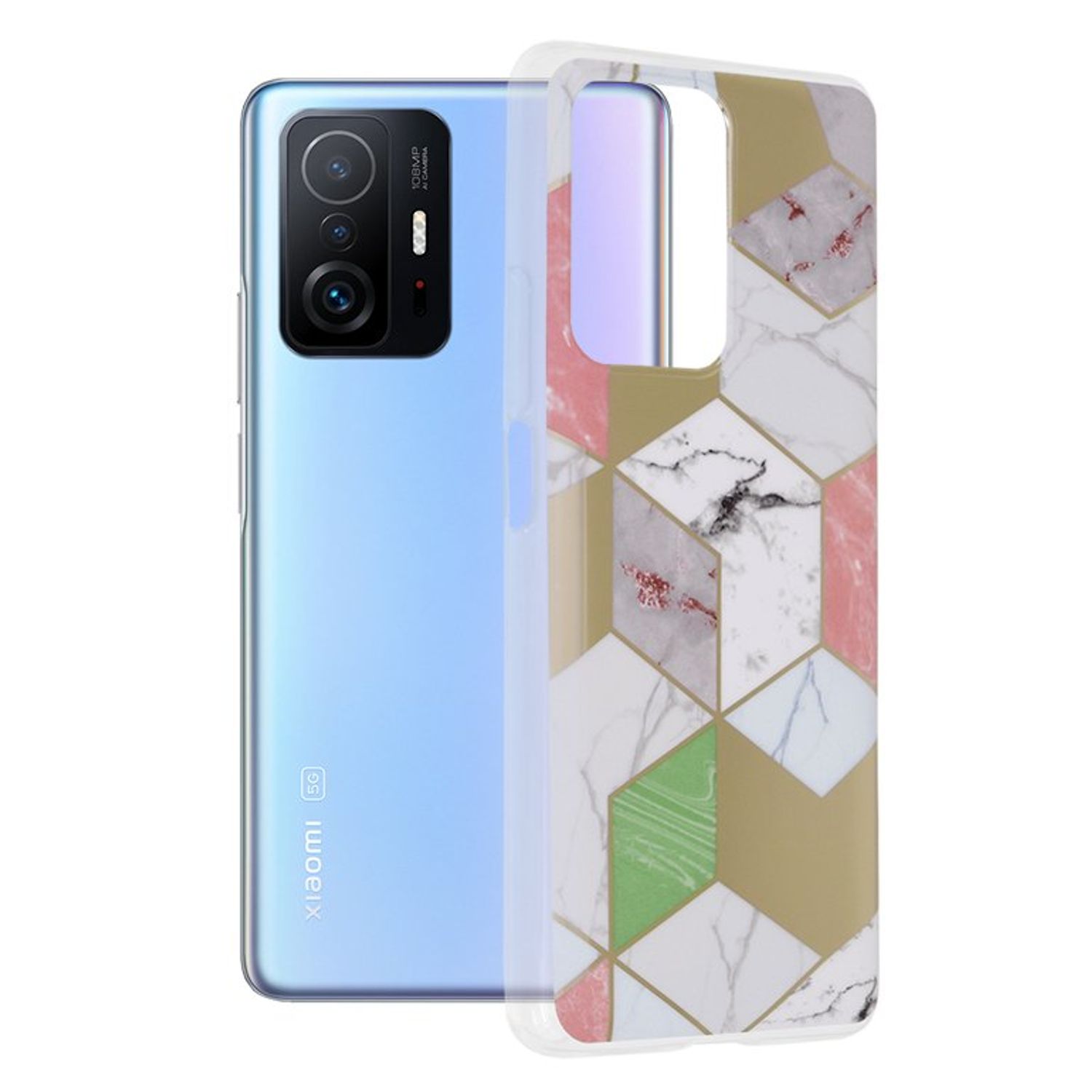 Husa Techsuit - Marble Series pentru Xiaomi 11T / 11T Pro - Purple Hex fotografia produsului