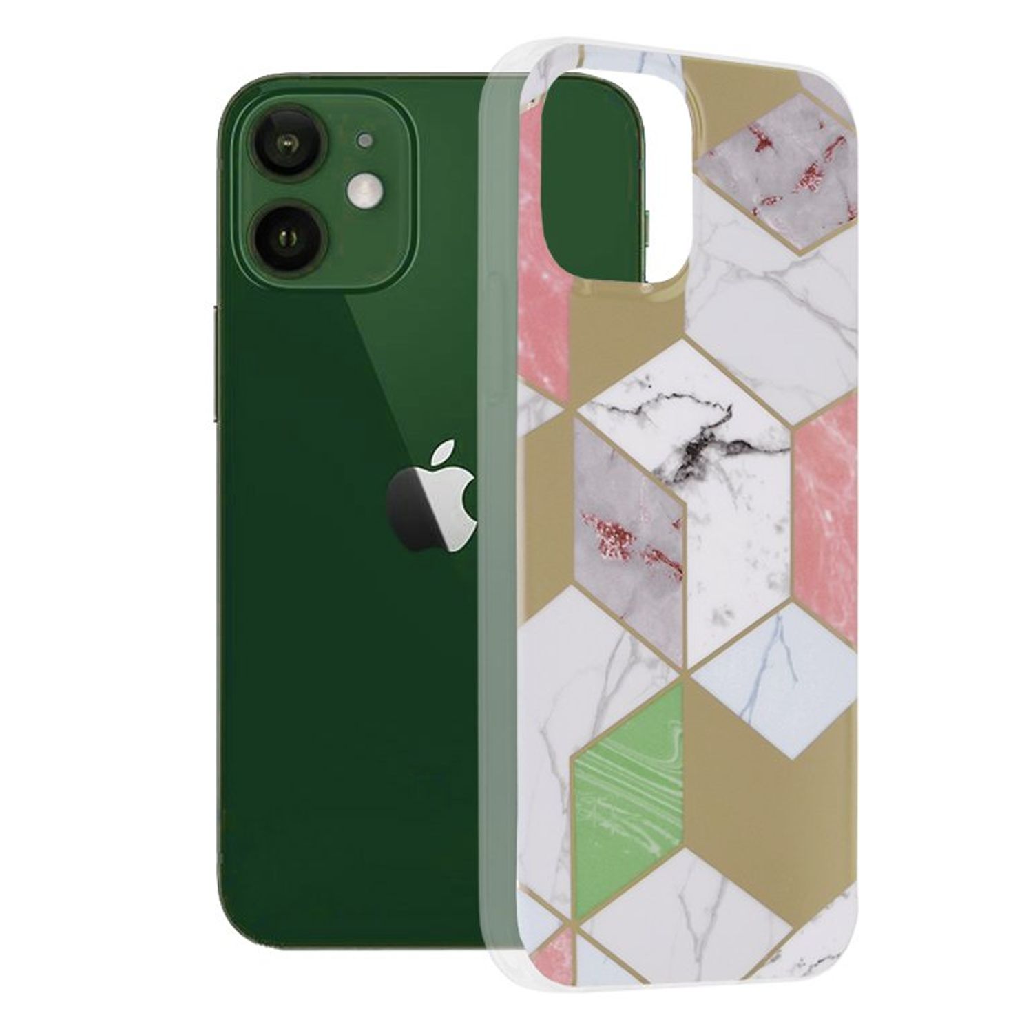Husa Techsuit - Marble Series pentru iPhone 12 - Purple Hex fotografia produsului