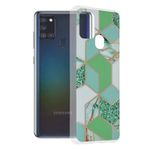 Husa Techsuit - Marble Series pentru Samsung Galaxy A21s - Green Hex fotografia produsului