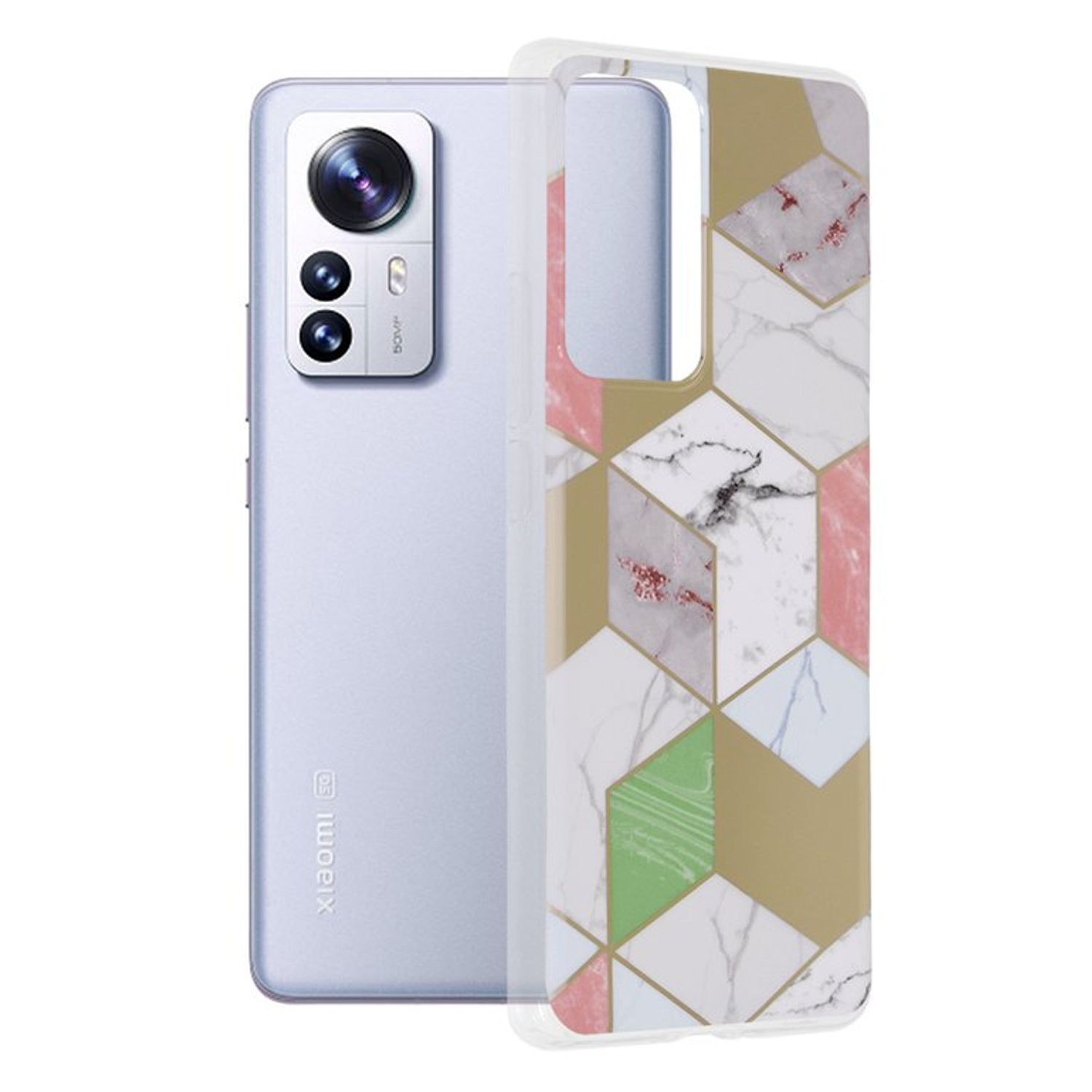 Husa Techsuit - Marble Series pentru Xiaomi 12 Pro - Purple Hex fotografia produsului