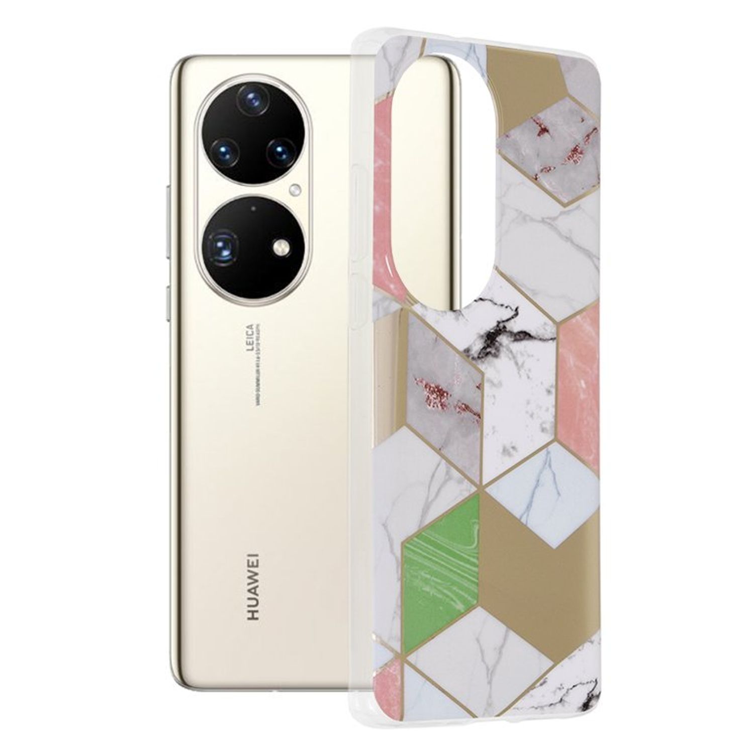 Husa Techsuit - Marble Series pentru Huawei P50 Pro - Purple Hex fotografia produsului