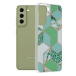 Husa Techsuit - Marble Series pentru Samsung Galaxy S21 FE - Green Hex fotografia produsului