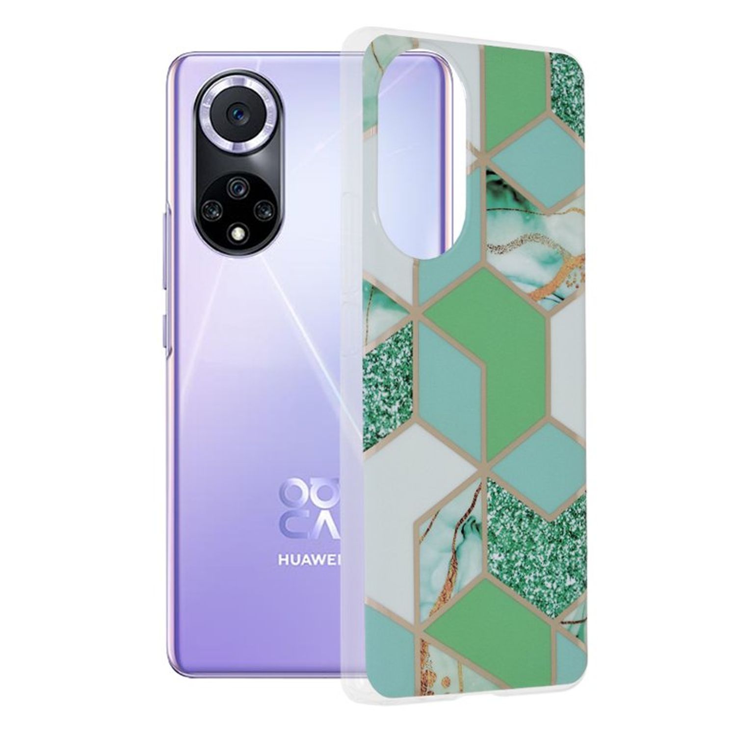 Husa Techsuit - Marble Series pentru Huawei Nova 9 / Honor 50 - Green Hex fotografia produsului