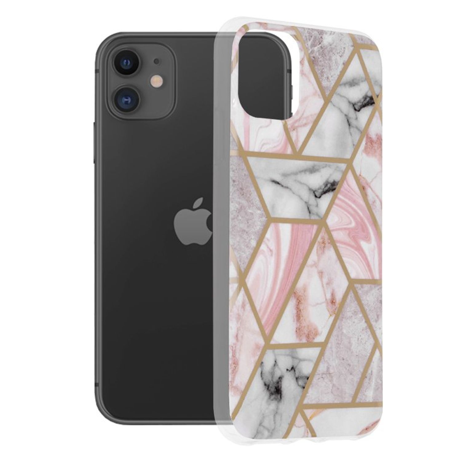 Husa Techsuit - Marble Series pentru iPhone 11 - Pink Hex fotografia produsului