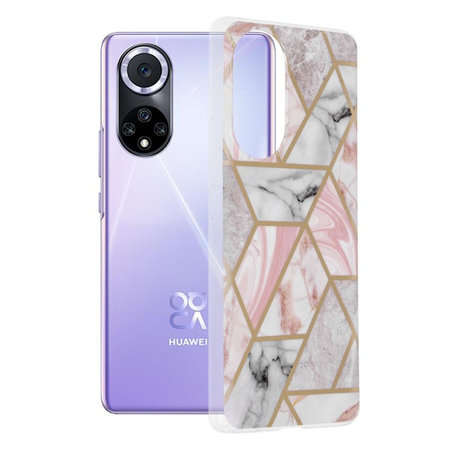Husa Techsuit - Marble Series pentru Huawei Nova 9 / Honor 50 - Pink Hex fotografia produsului