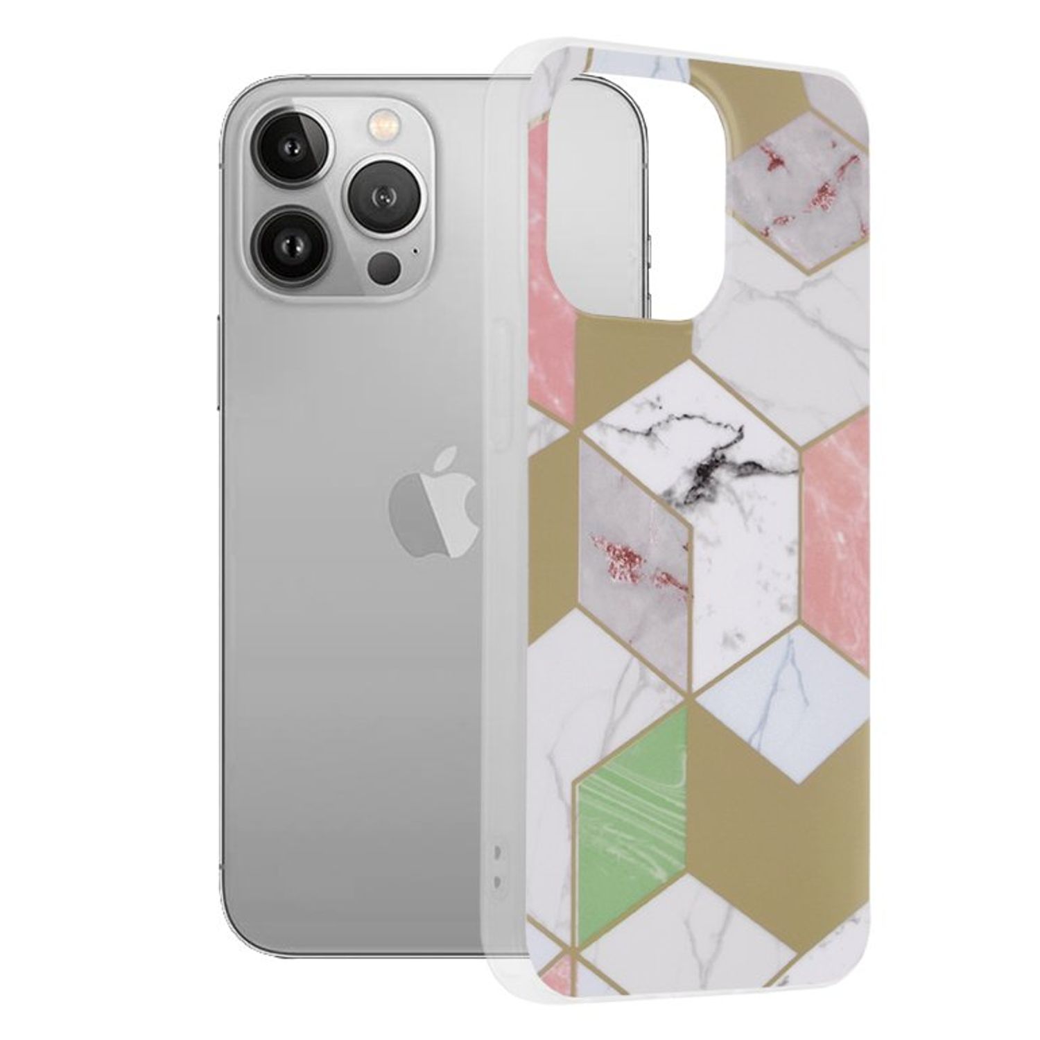Husa Techsuit - Marble Series pentru iPhone 13 Pro - Purple Hex fotografia produsului