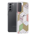 Husa Techsuit - Marble Series pentru Samsung Galaxy S21 - Purple Hex fotografia produsului