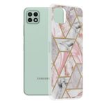 Husa Techsuit - Marble Series pentru Samsung Galaxy A22 5G - Pink Hex fotografia produsului