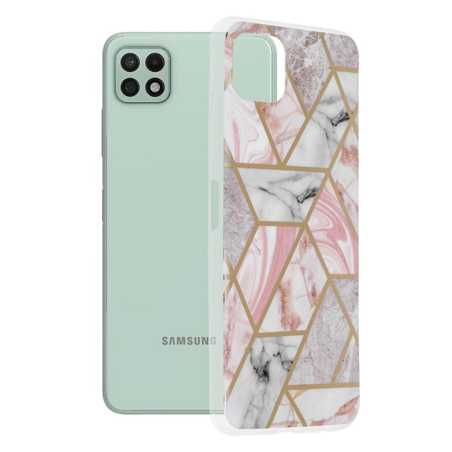 Husa Techsuit - Marble Series pentru Samsung Galaxy A22 5G - Pink Hex fotografia produsului
