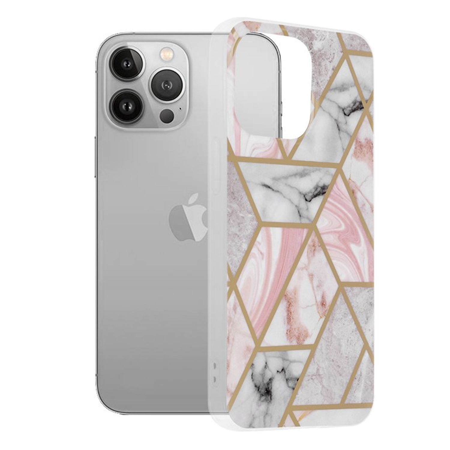 Husa Techsuit - Marble Series pentru iPhone 13 Pro - Pink Hex fotografia produsului