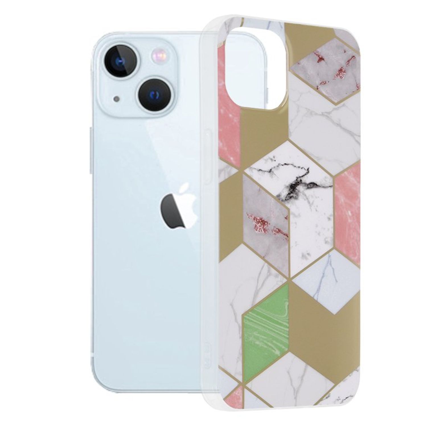 Husa Techsuit - Marble Series pentru iPhone 13 - Purple Hex fotografia produsului