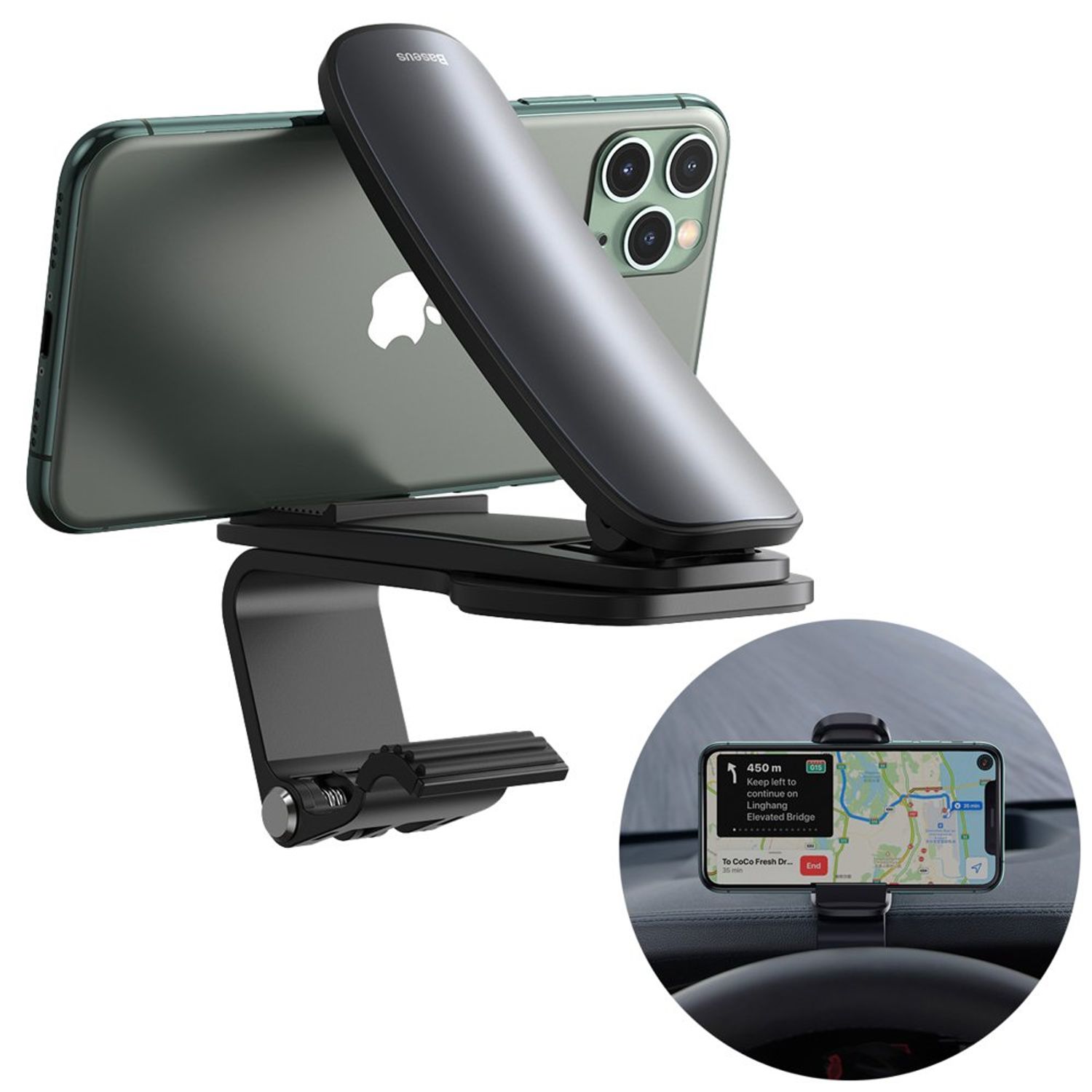 Suport telefon bord auto Baseus, Negru fotografia produsului