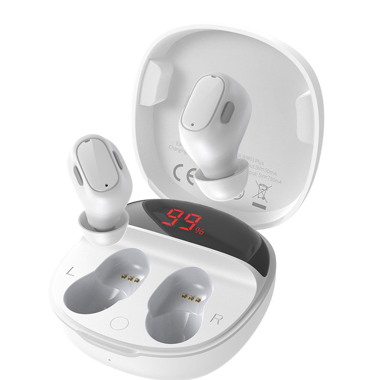 Casti Baseus - Encok WM01 Plus TWS, Bluetooth 5.0, Alb fotografia produsului View 2 L