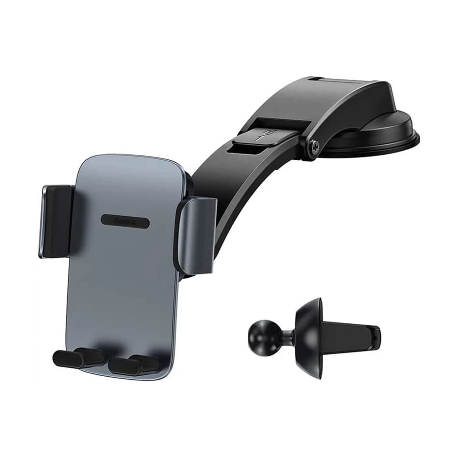 Suport telefon auto ventilatie, bord Baseus, Gri fotografia produsului