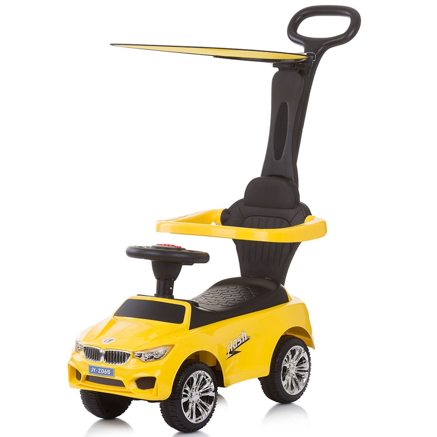 Masinuta de impins Chipolino Flash yellow cu maner si copertina fotografia produsului View 2 L