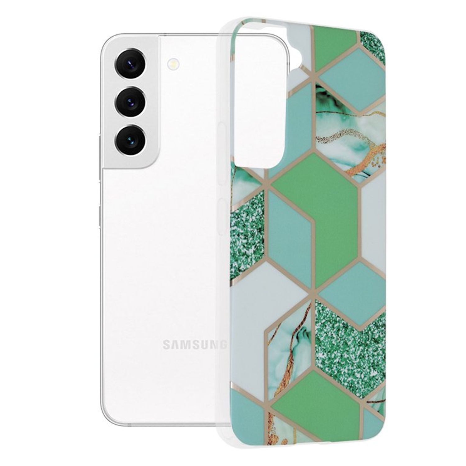 Husa Techsuit - Marble Series pentru Samsung Galaxy S22 - Green Hex fotografia produsului