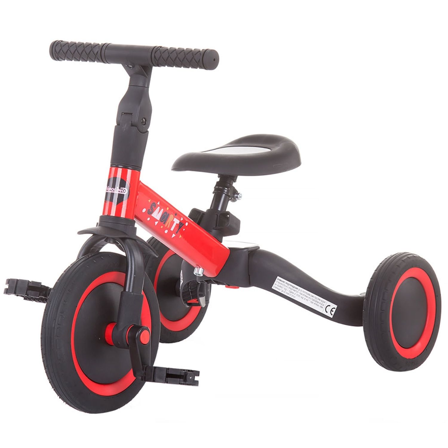 Tricicleta si bicicleta Chipolino Smarty 2 in 1 red fotografia produsului