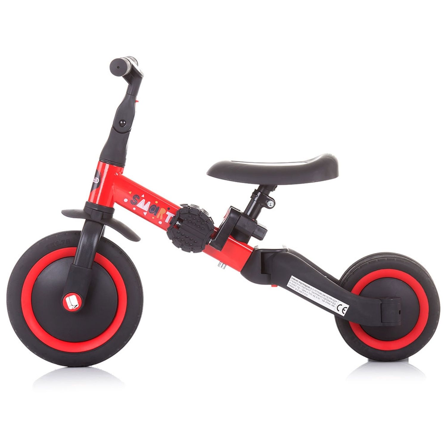 Tricicleta si bicicleta Chipolino Smarty 2 in 1 red fotografia produsului View 3 L