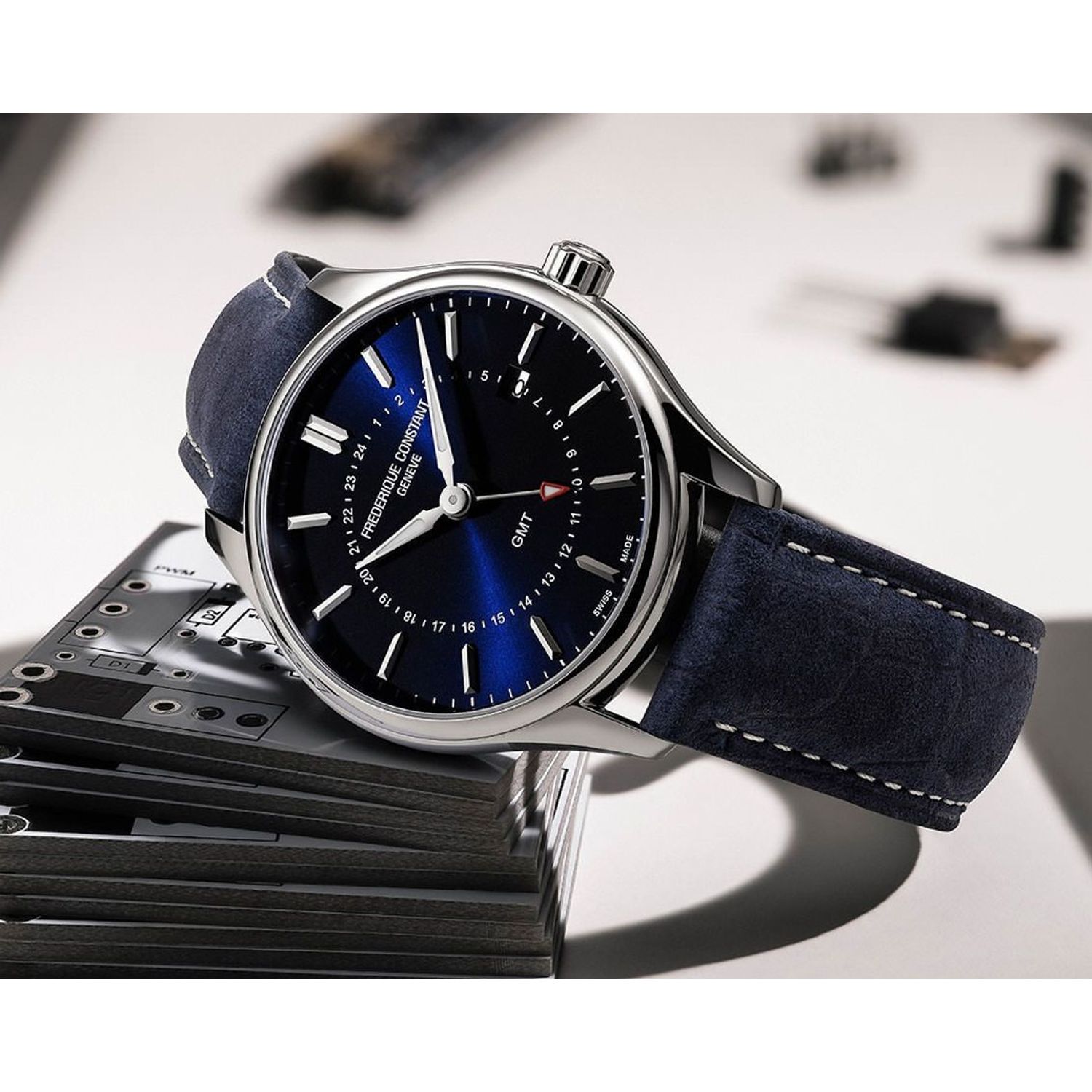 Ceas Barbati, FREDERIQUE CONSTANT, Classics GMT FC-252NS5B6 fotografia produsului View 5 L
