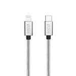 Cablu de date NEXT ONE USB-C - Lightning, Metalic, Silver (1,2m) fotografia produsului View 2 S