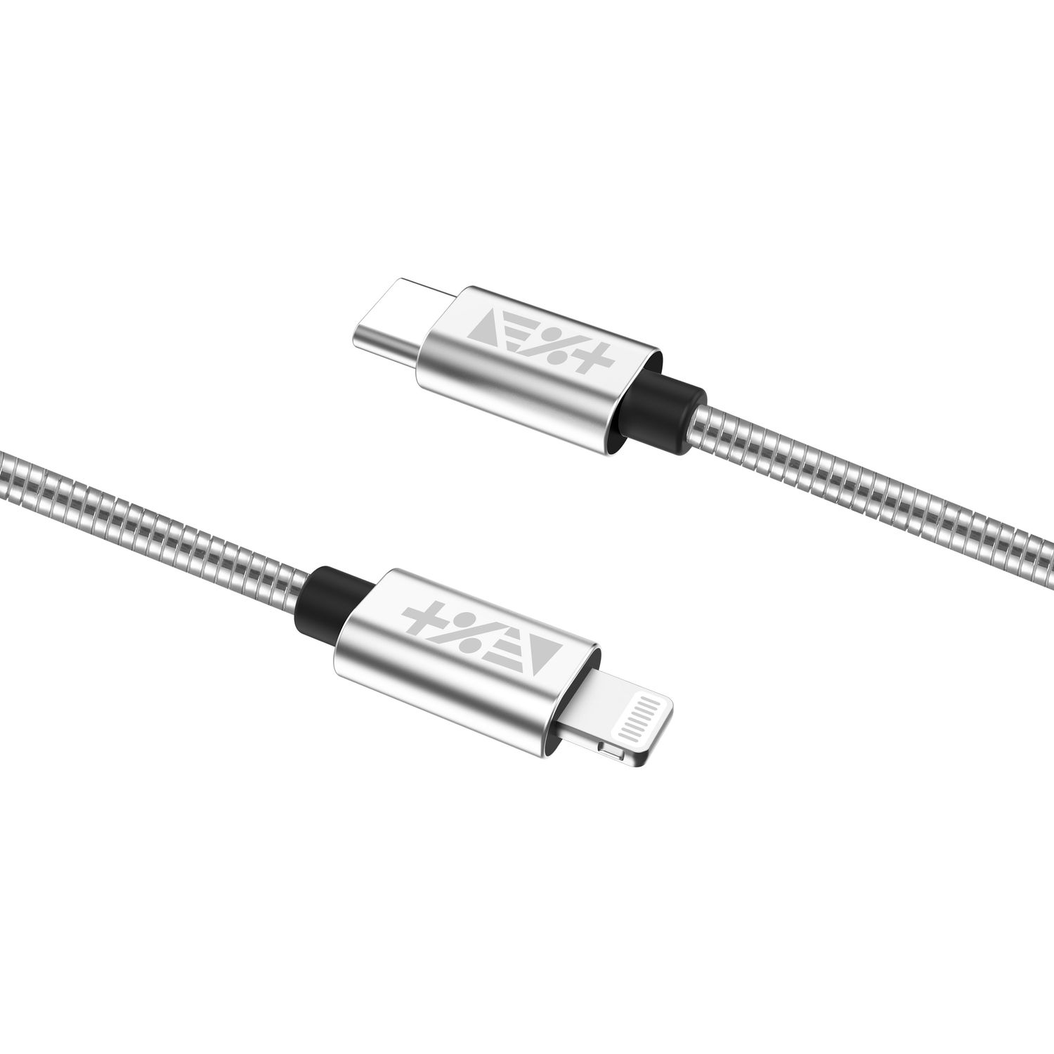 Cablu de date NEXT ONE USB-C - Lightning, Metalic, Silver (1,2m) fotografia produsului View 3 L